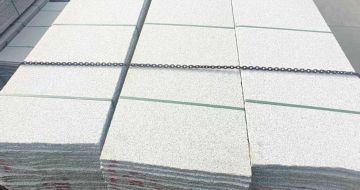 海南芝麻白毛板，石材毛板