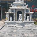 海南芝麻白中国黑石材套墓 花岗岩墓碑