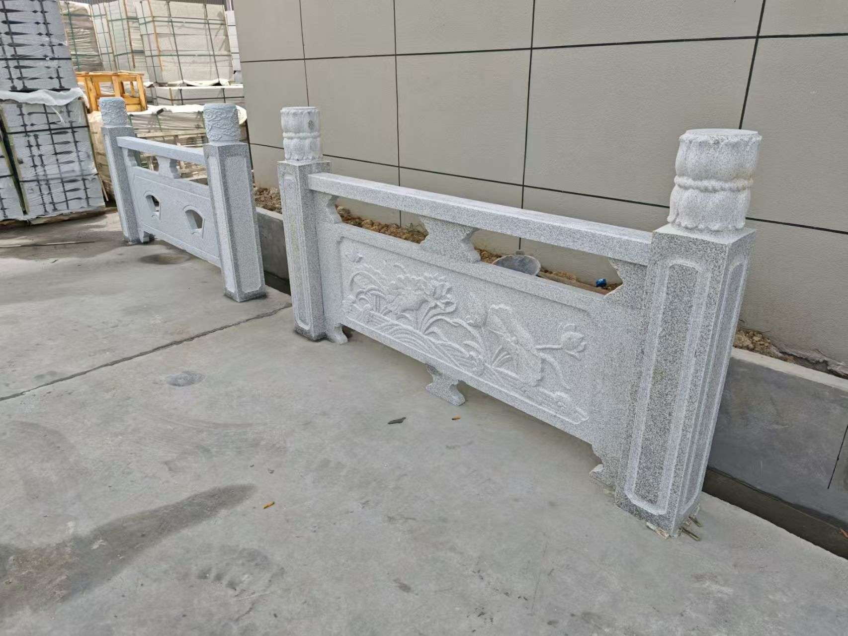 海南芝麻白河道栏杆 石材栏杆