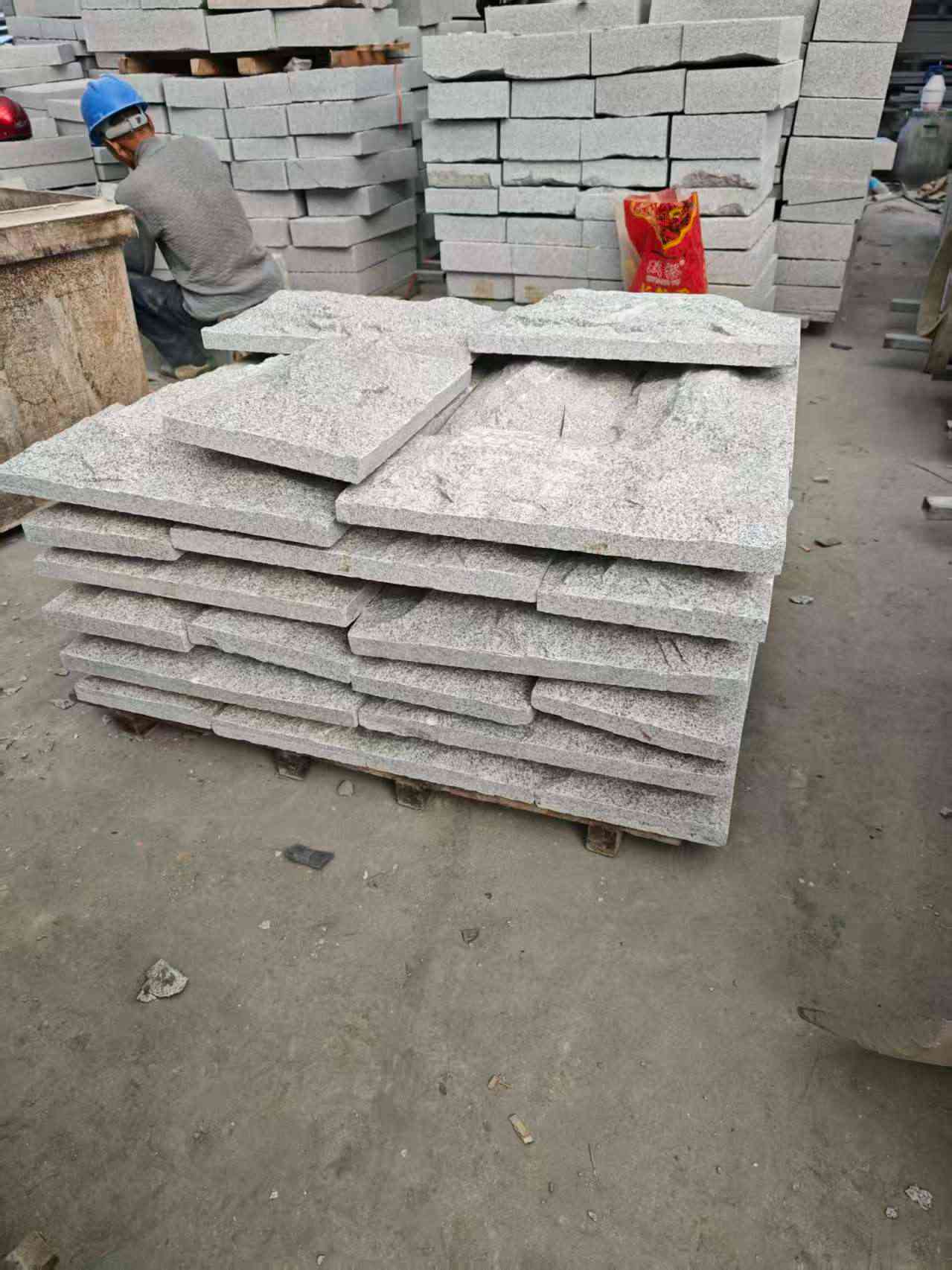 海南芝麻白蘑菇石，自然面